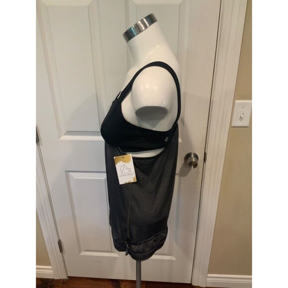 Lululemon Dark Gray Cinch Waist Tank Top W/ Sports Bra, Size 4 (US) - Picture 3 of 5